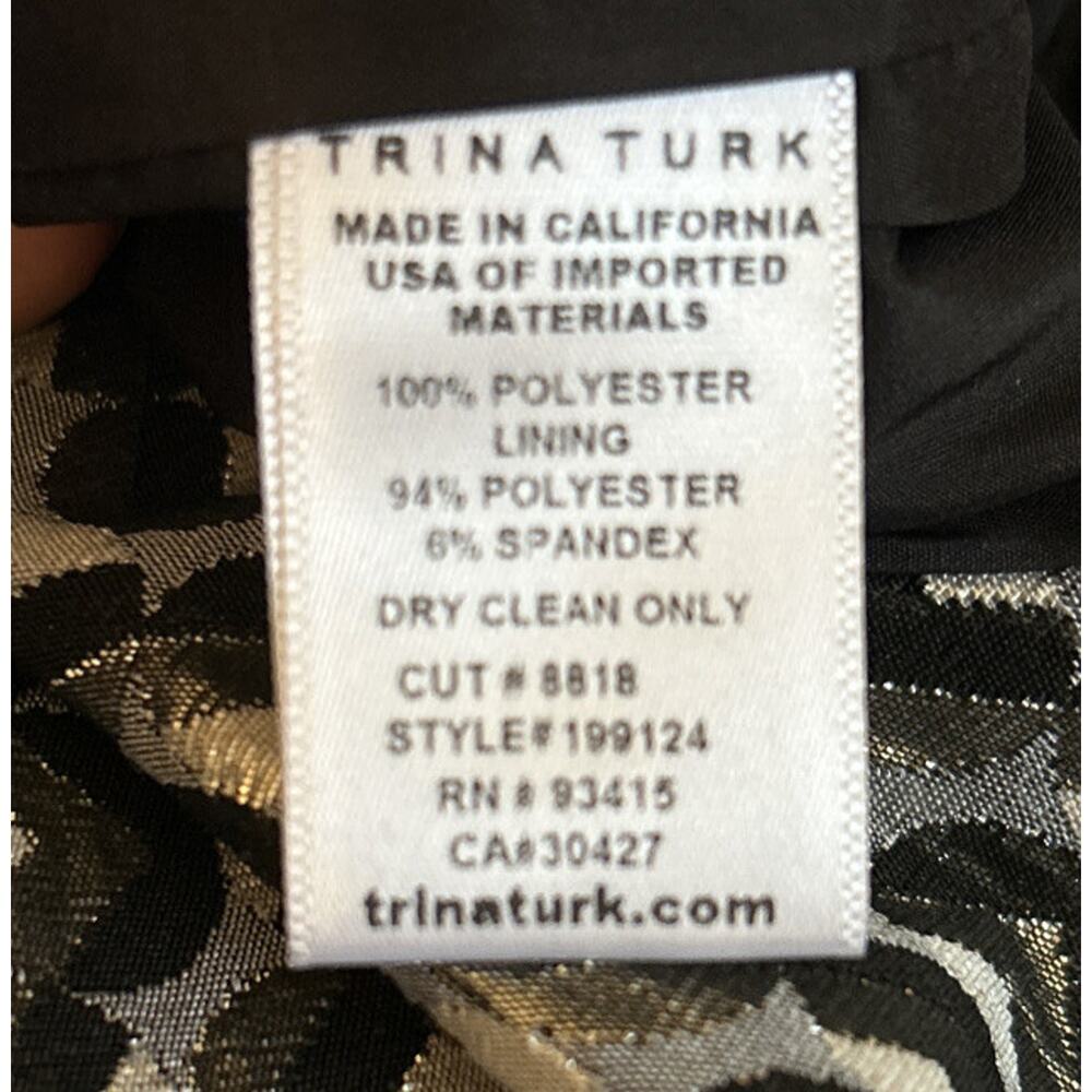Trina Turk Womens Size S Black/White/Silver Eastern Luxe Saya Top NWOT - Picture 8 of 8